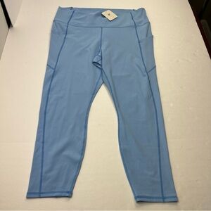 Fabletics Oasis Pureluxe High Waisted 7/8 Tight Legging Womens 2X Blue NEW *FLAW